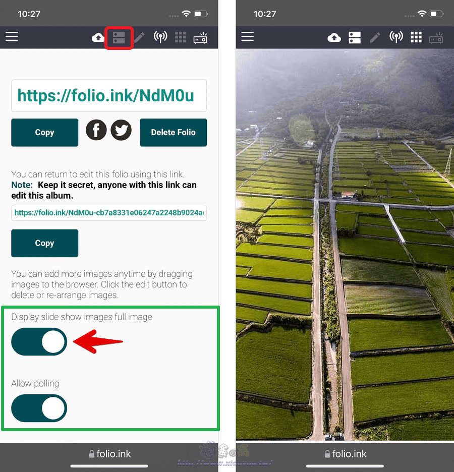 Folio.ink 免費網路相簿,免註冊/無限容量/保存 90 天,提供幻燈片瀏覽模式