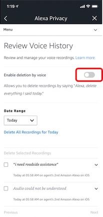 Alexa Enable Voice删除