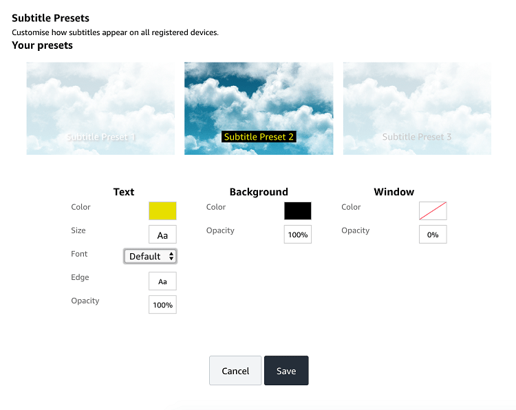 打开或关闭亚马逊主要视频的隐藏式字幕