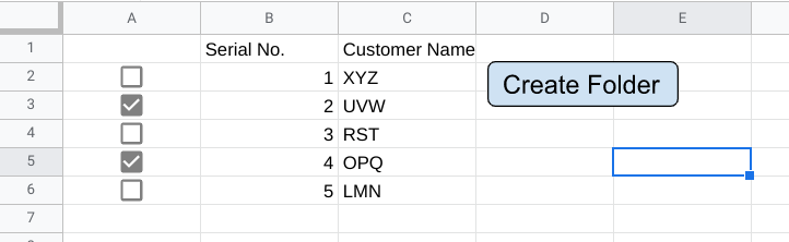 Google Script 帮助在驱动器中创建新档案夹,名称取自一行的两个单元格