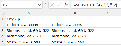 更改城市、州、邮编格式