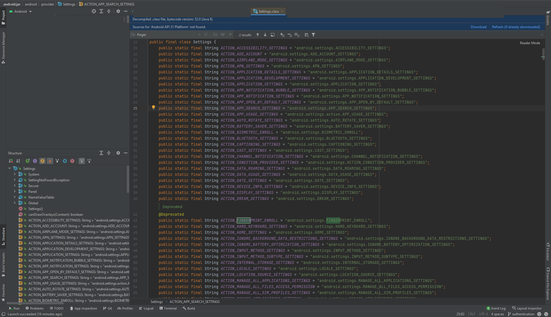 以编程方式打开 Android 凭据设定