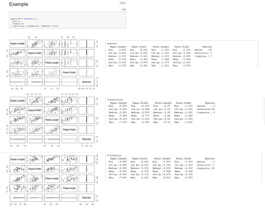 如何在 R Notebook 中并排获取控制台输出和绘图?